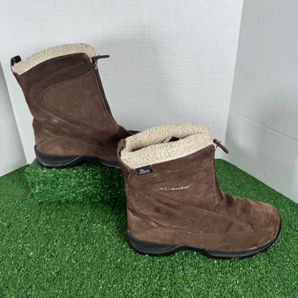 Columbia Women's Vallara Waterproof‎ Winter Boots Brown Suede Sherpa